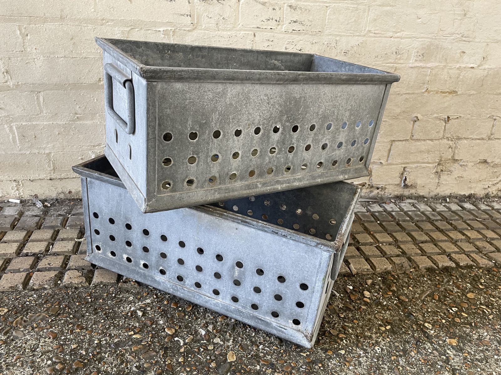 Vintage Heavy Galvanised Dutch Tulip Bulb  Box Planter photo buy