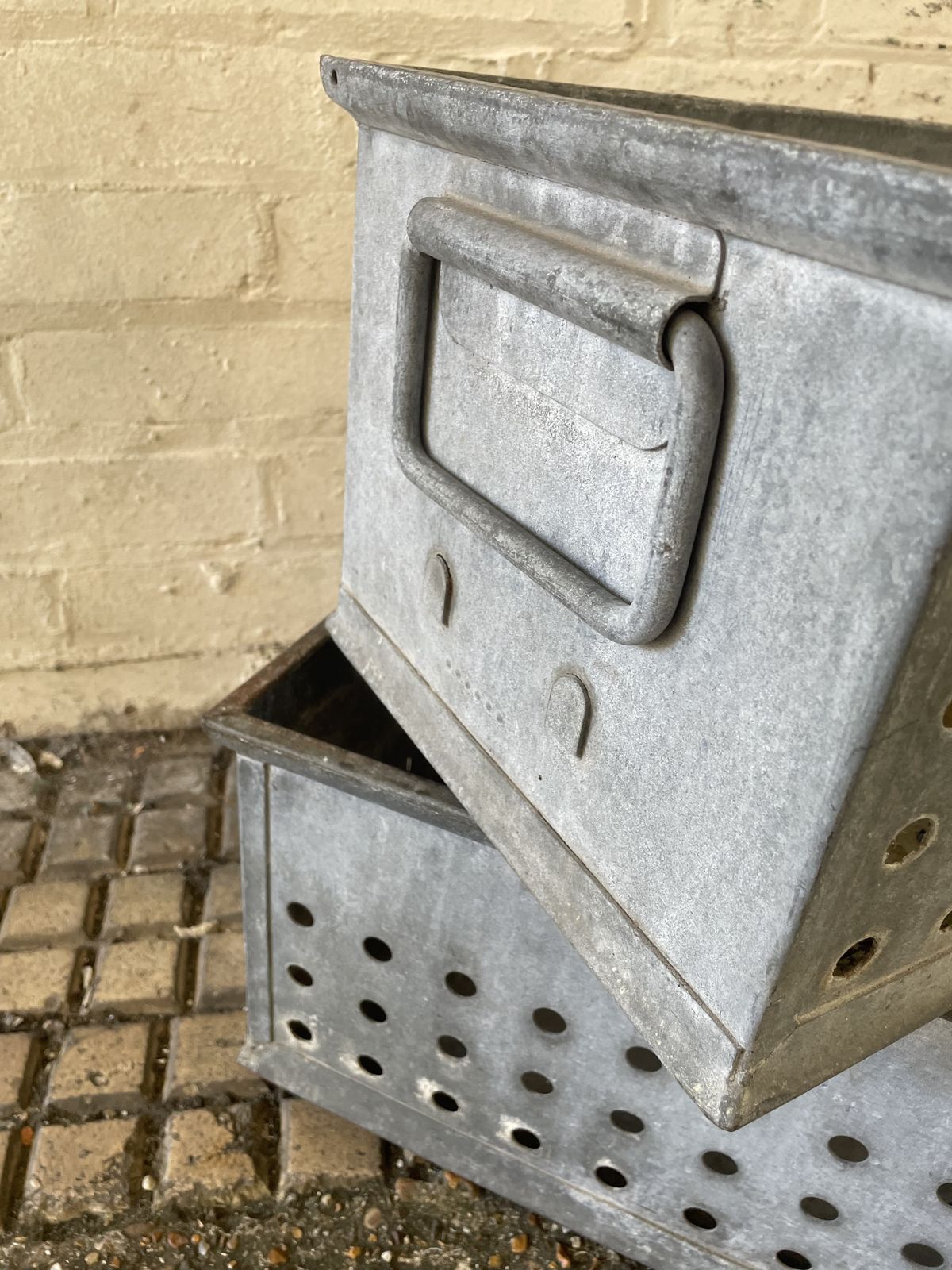 photo for sale Vintage Heavy Galvanised Dutch Tulip Bulb Box Planter