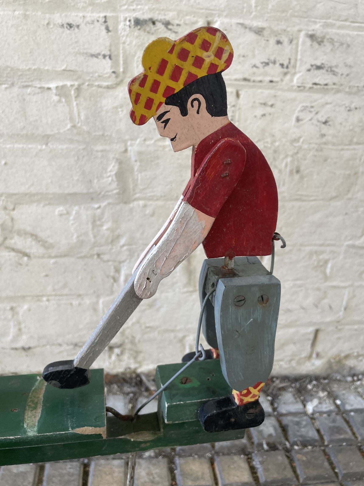 Vintage Folk Art Garden Whirligig Golfer Windmill photo for sale