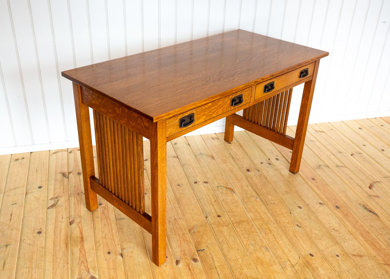 Mission Oak Desk By Stickley Arts & Crafts Spindle Office Library Writing Tabl.E American Craftsman Handcrafted L. & J.G. Stickley