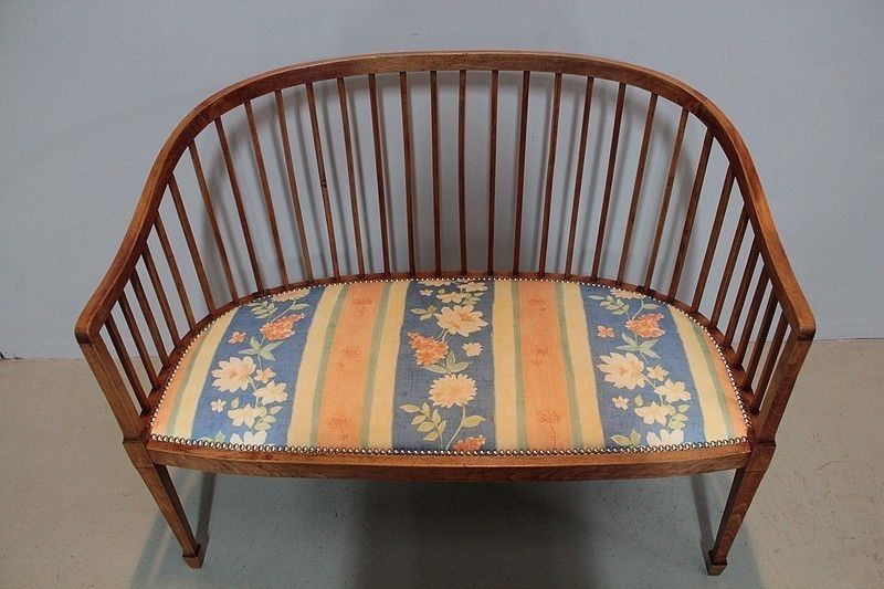 Art Deco Bench In Beech 20th photo furniture