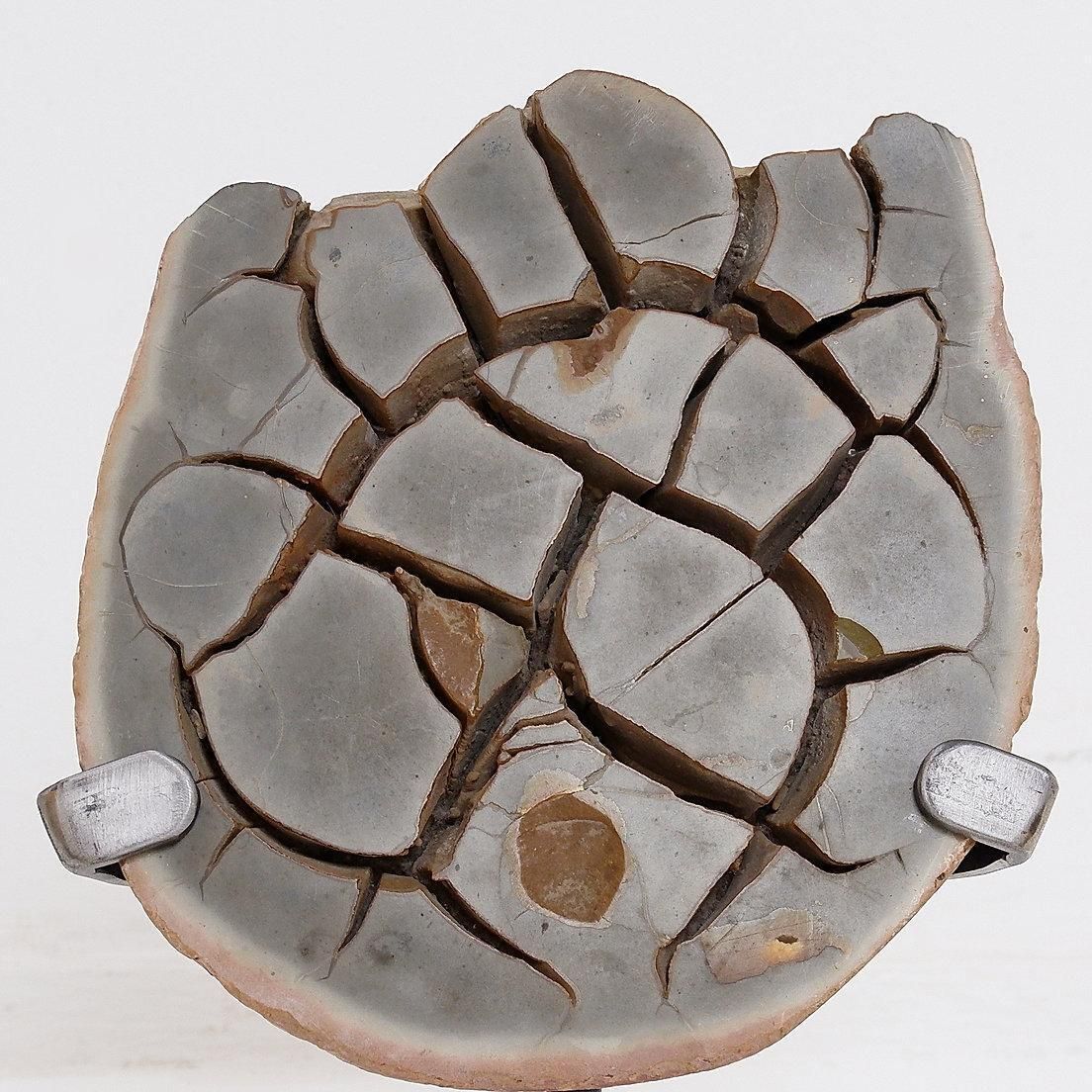 Septarian Nodule Sculpture On Metal Stand, Belgium, 20th Century photo for sale