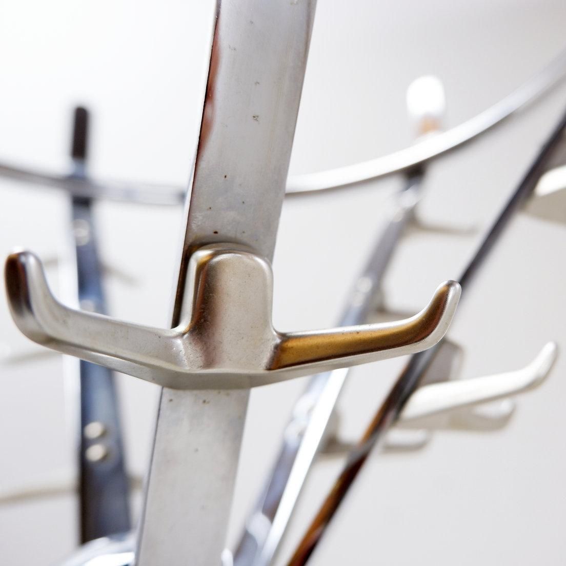 photo for sale Industrial Coat Rack In Chrome In The Style Of Jacques Adnet, 1960s