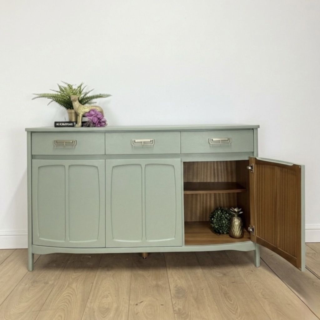 Pale Sage Green Mid Century Nathan Sideboard photo vintage