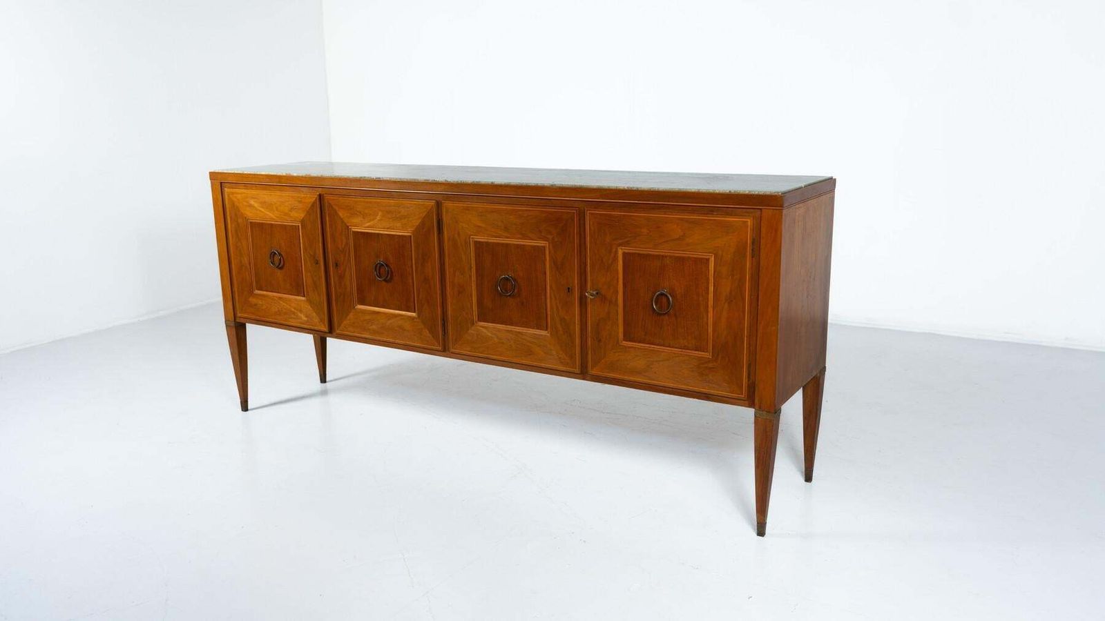 Mid Century Sideboard By Paolo Buffa , Wood And Marble , Italy , 1950s photo vintage
