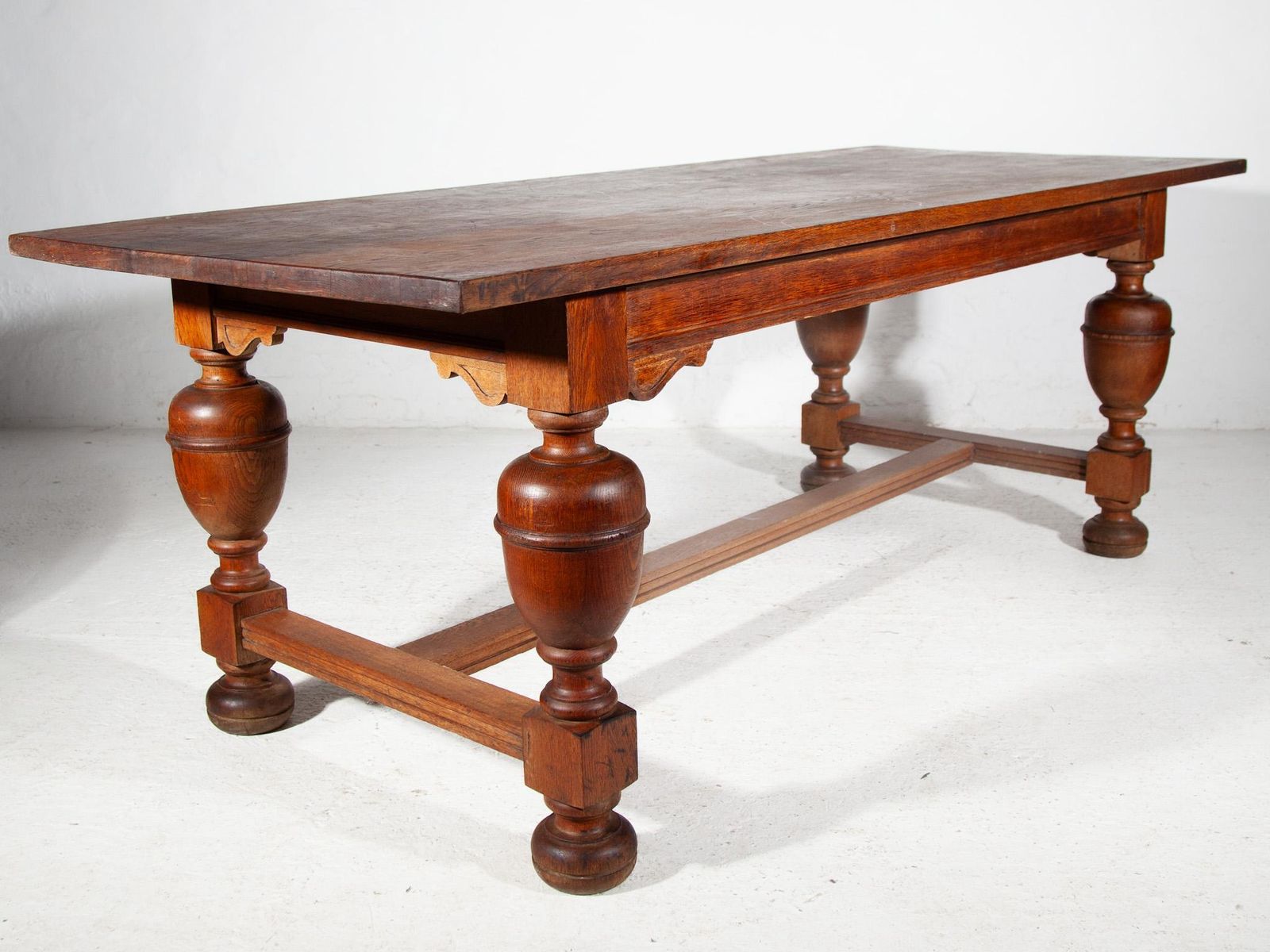 19th Century Hand Crafted Antique Oak Monastery Reading Table, France photo vintage