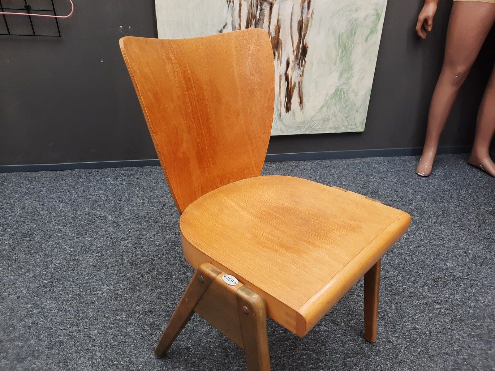 Mid Century Plywood Stackable Dining Chair From Kaderer München, 1950s photo 69.0