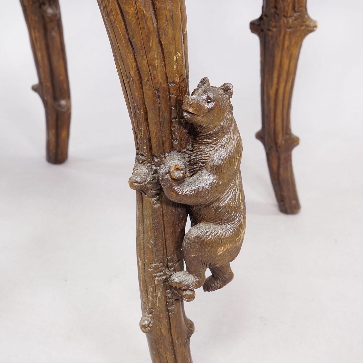 Antique Black Forest Carved Bear Chair, Brienz, Circa 1880s photo vintage