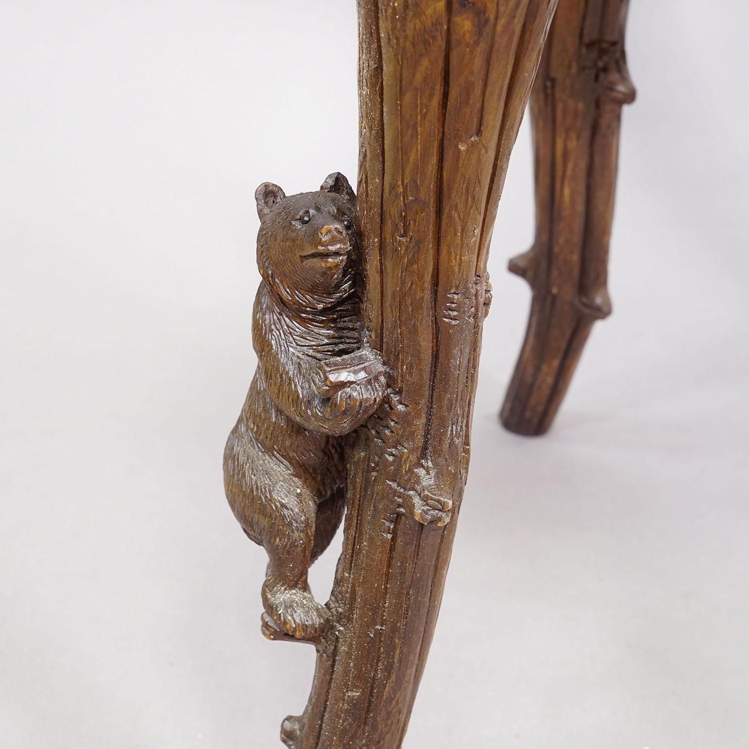 photo furniture Antique Black Forest Carved Bear Chair, Brienz, Circa 1880s