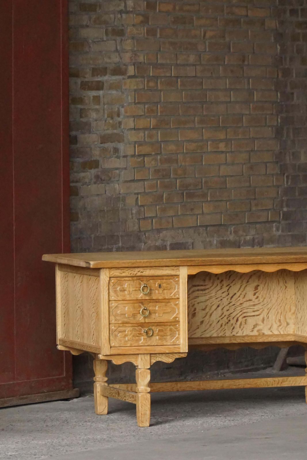 photo buy Freestanding Desk In Oak, Danish Mid Century Modern, Henning Kjærnulf, 1950s