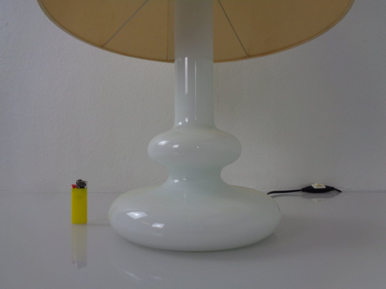 Lighting Plaza Opal Glass Table Lamp From Hsin Lung Lin For Holmegaard Glasværk, Sweden, 1970s photo