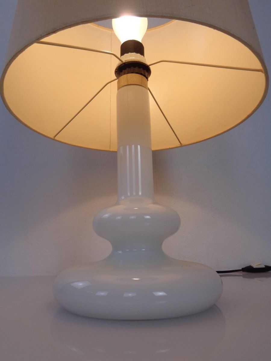 571.0 Plaza Opal Glass Table Lamp From Hsin Lung Lin For Holmegaard Glasværk, Sweden, 1970s photo