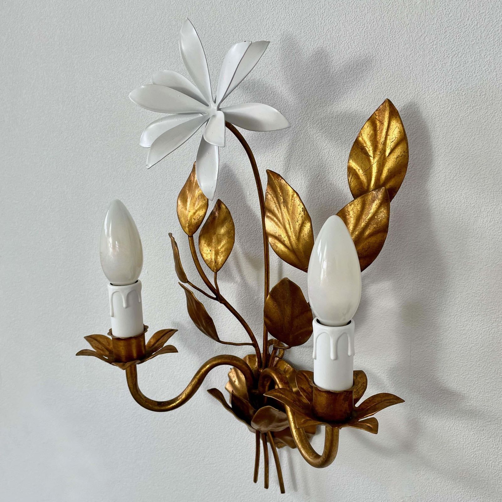 Gilt Floral Wall Lights By Maison Bagues, France 1950s photo 1387.0