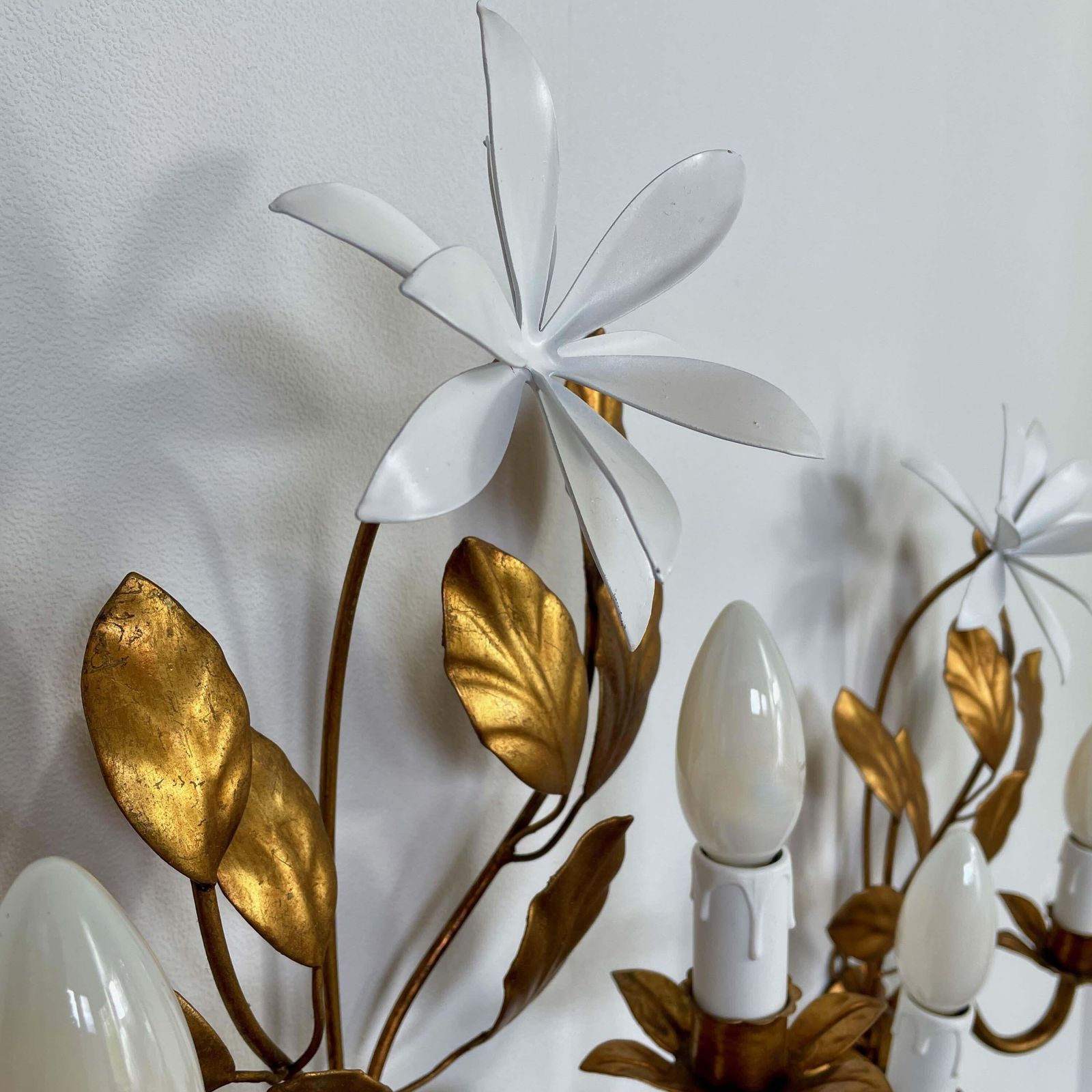 Gilt Floral Wall Lights By Maison Bagues, France 1950s photo vinterior