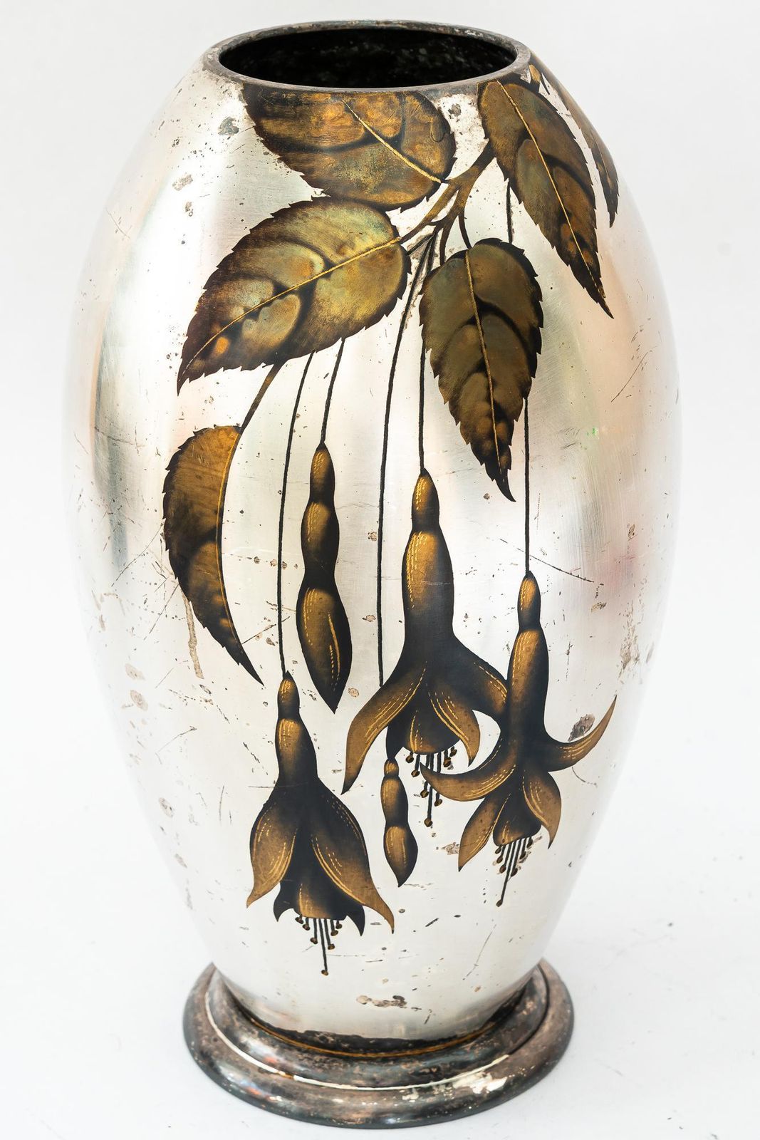 Big Art Deco Silvered Wmf Vase "Ikora" Germany Around 1930s 'Marked' photo vintage