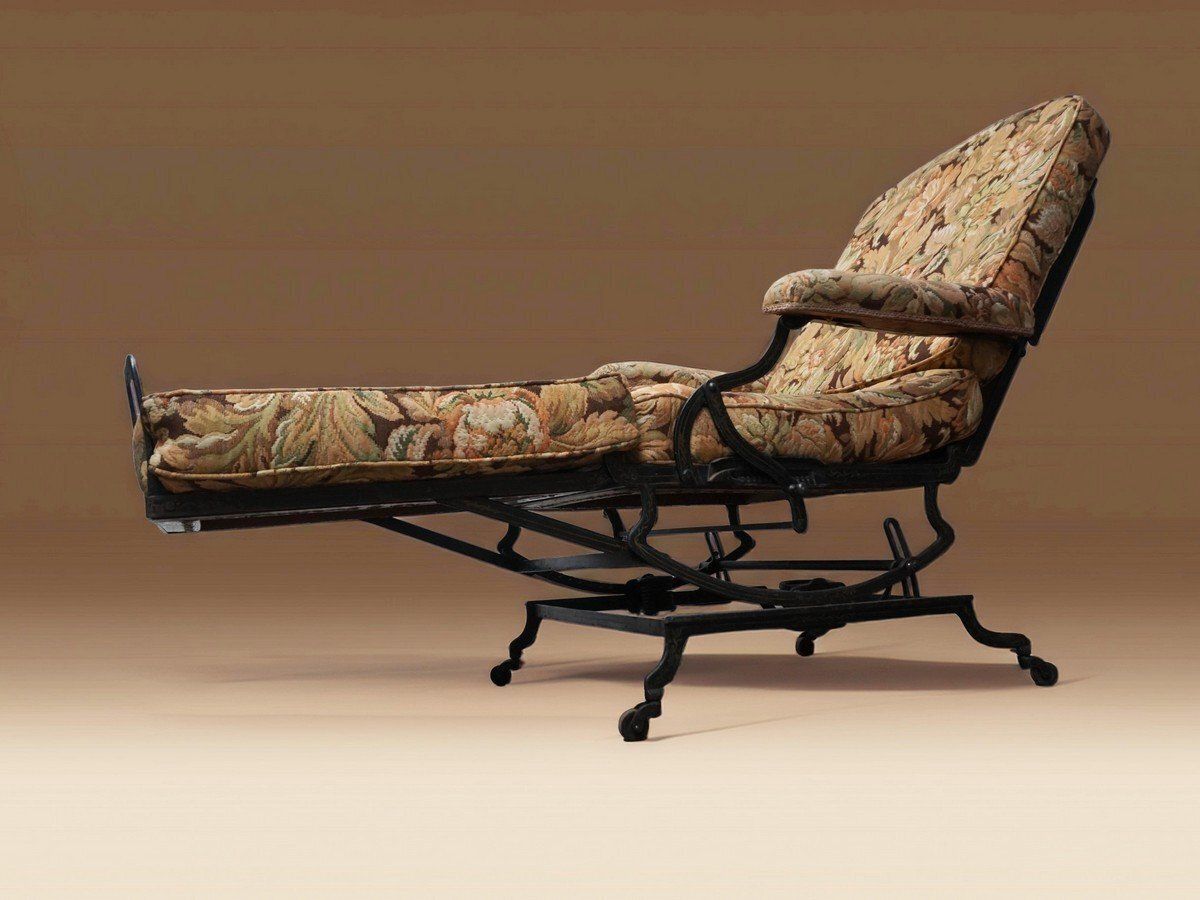 Adjustable Reclining Lounge Chaise Longue From Marks Co., New York, USA, 1890s photo furniture