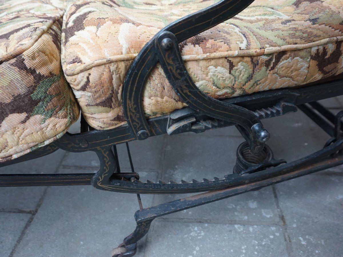 photo furniture Adjustable Reclining Lounge Chaise Longue From Marks Co., New York, USA, 1890s