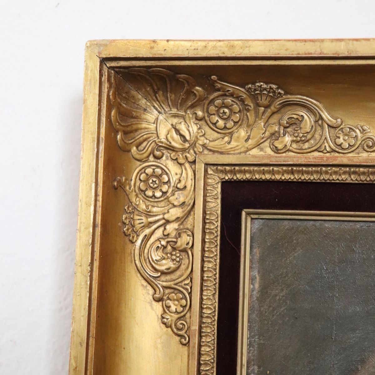 A. Villa, Girl Lying Down, Oil Painting On Board, Late 19th Century, Framed photo vintage