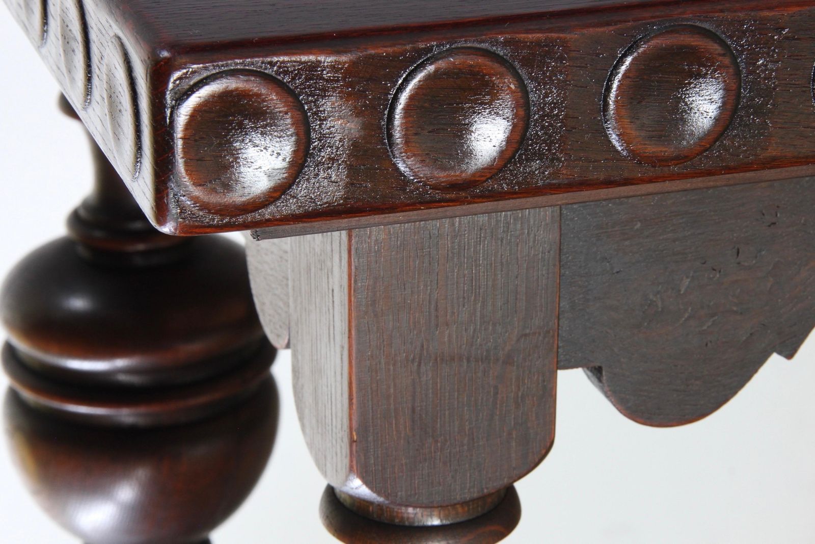 Vintage Renaissance Revival Dark Oak Coffee Table, 1900s. photo for sale