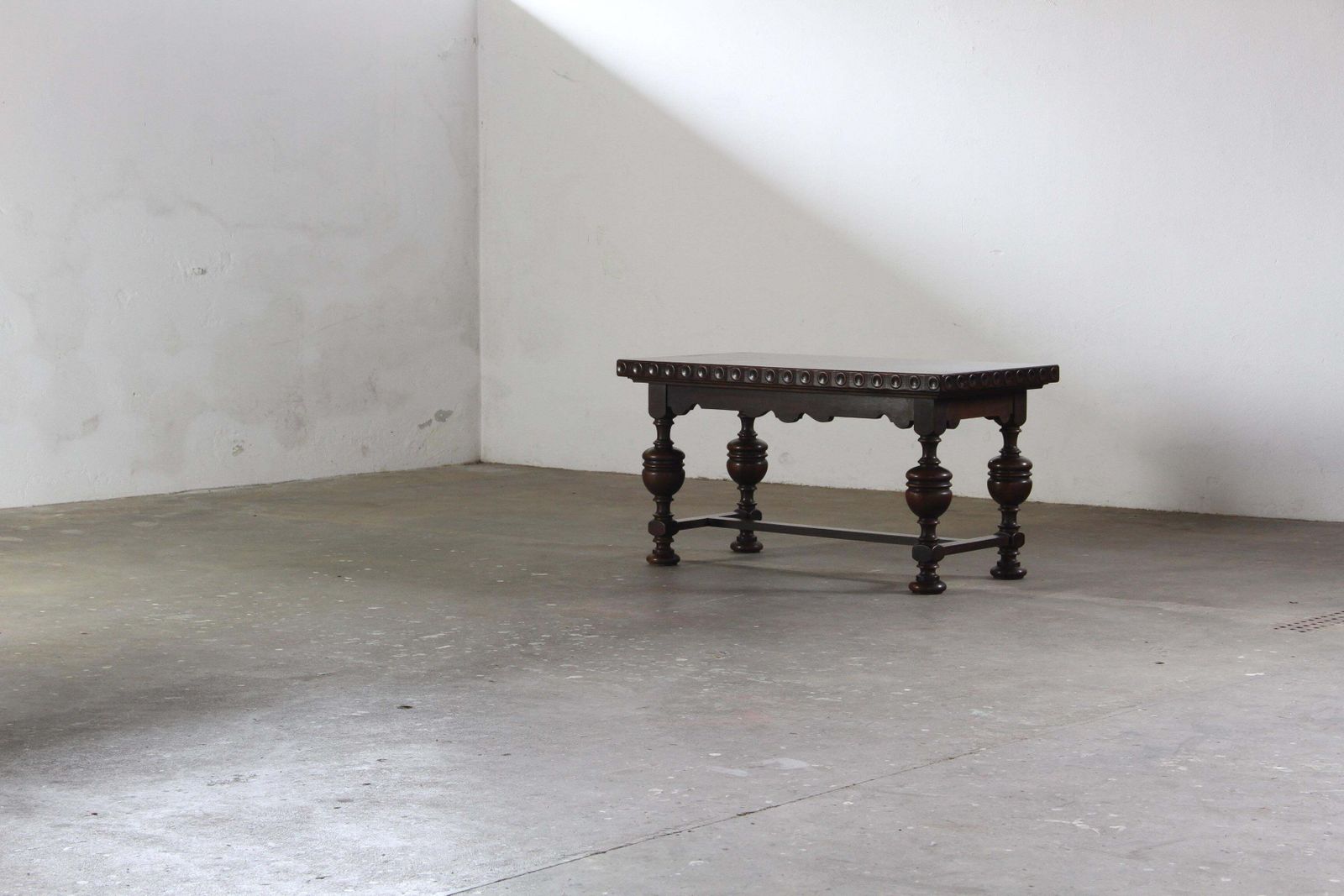 photo buy Vintage Renaissance Revival Dark Oak Coffee Table, 1900s.