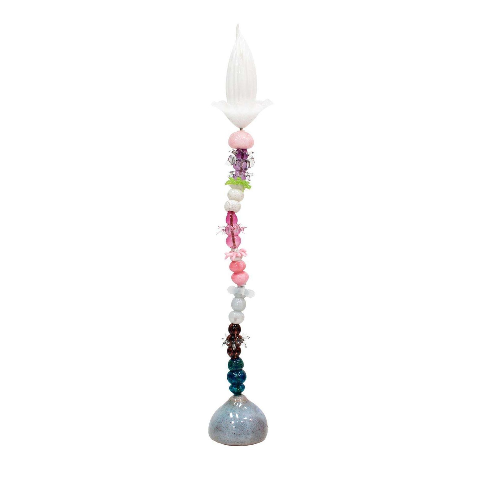 Contemporary Art Nouveau Style Multicolored Crystal Floral Floor Lamp photo for sale