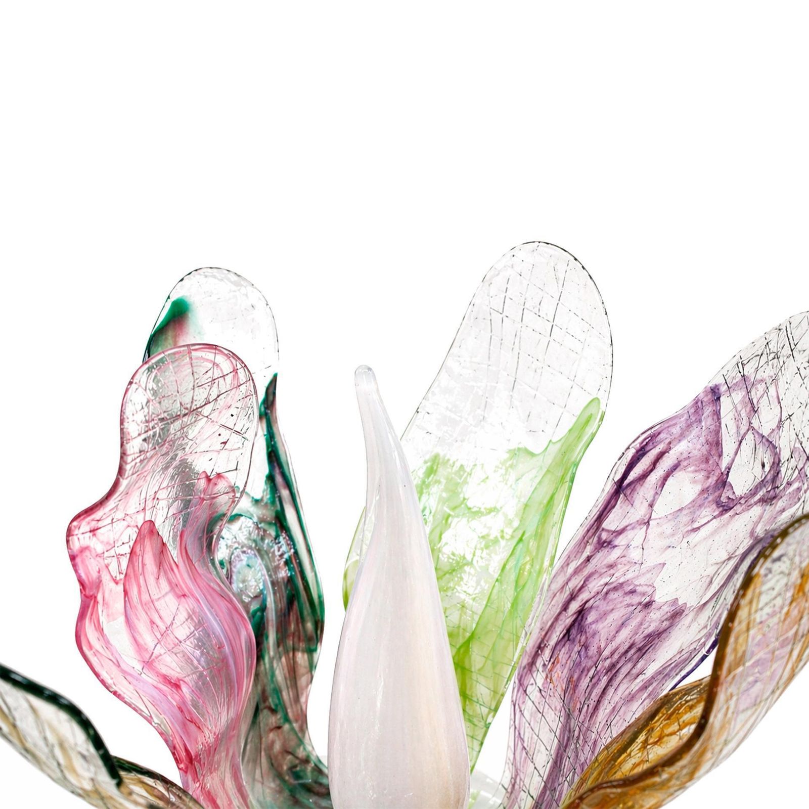 Contemporary Art Nouveau Style Multicolored Crystal Floral Pair Of Floor Lamps photo vinterior