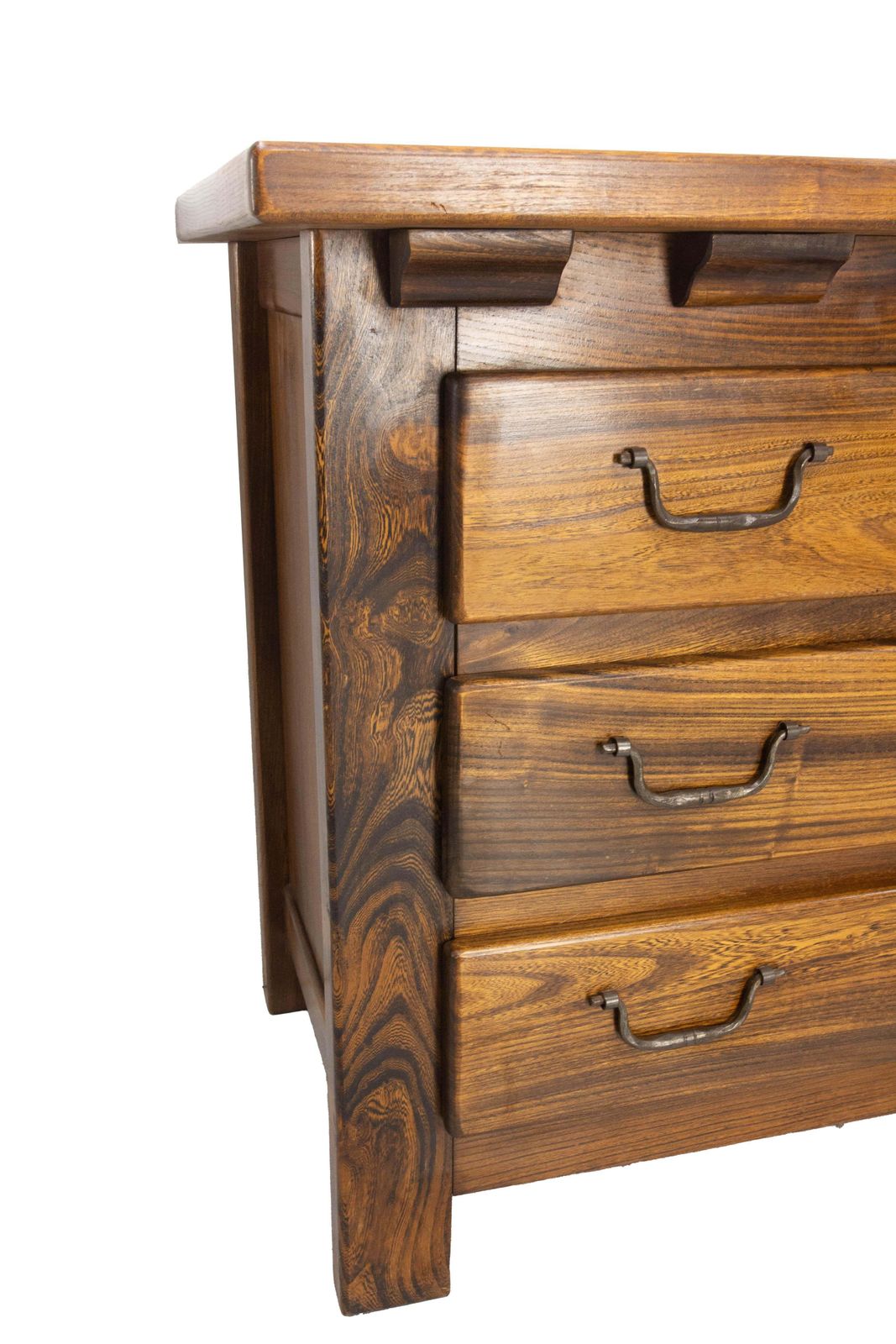 French Brutalist Style Elm Commode Chest Of Drawers, Circa 1970 photo vinterior