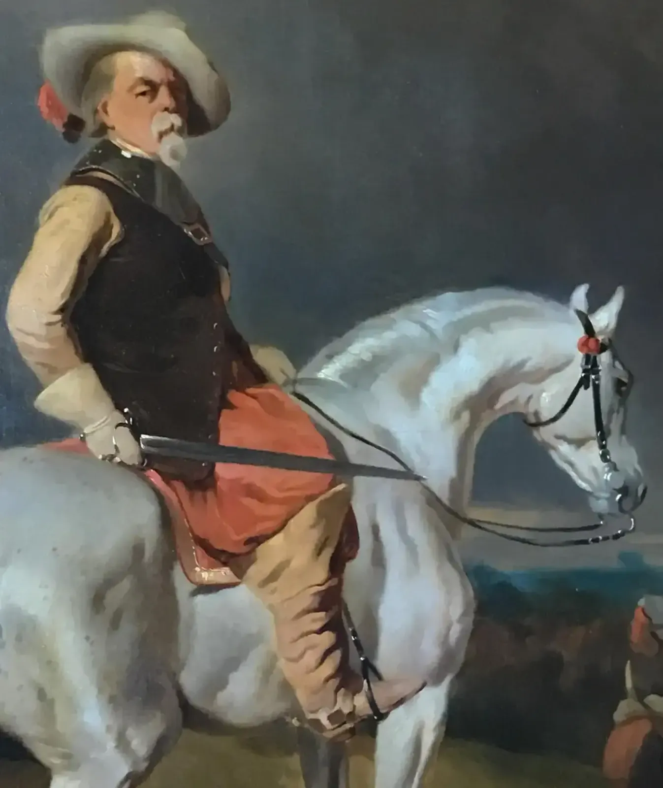 Peinture à l'huile française du XIXe siècle : Alfred De Dreux - Capitaine Des Mousquetaires photo for sale