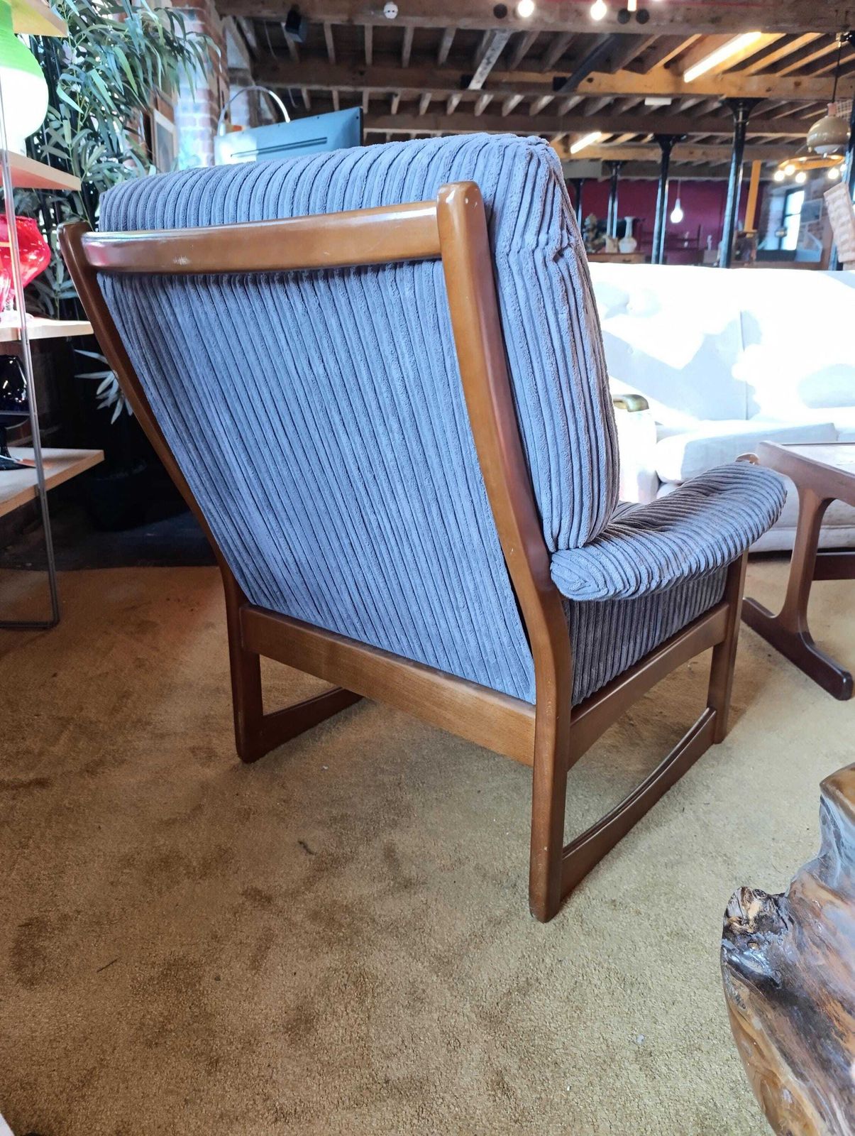Cintique Solid Teak Armchair | New Corduroy Upholstery | Mid Century British Design photo for sale