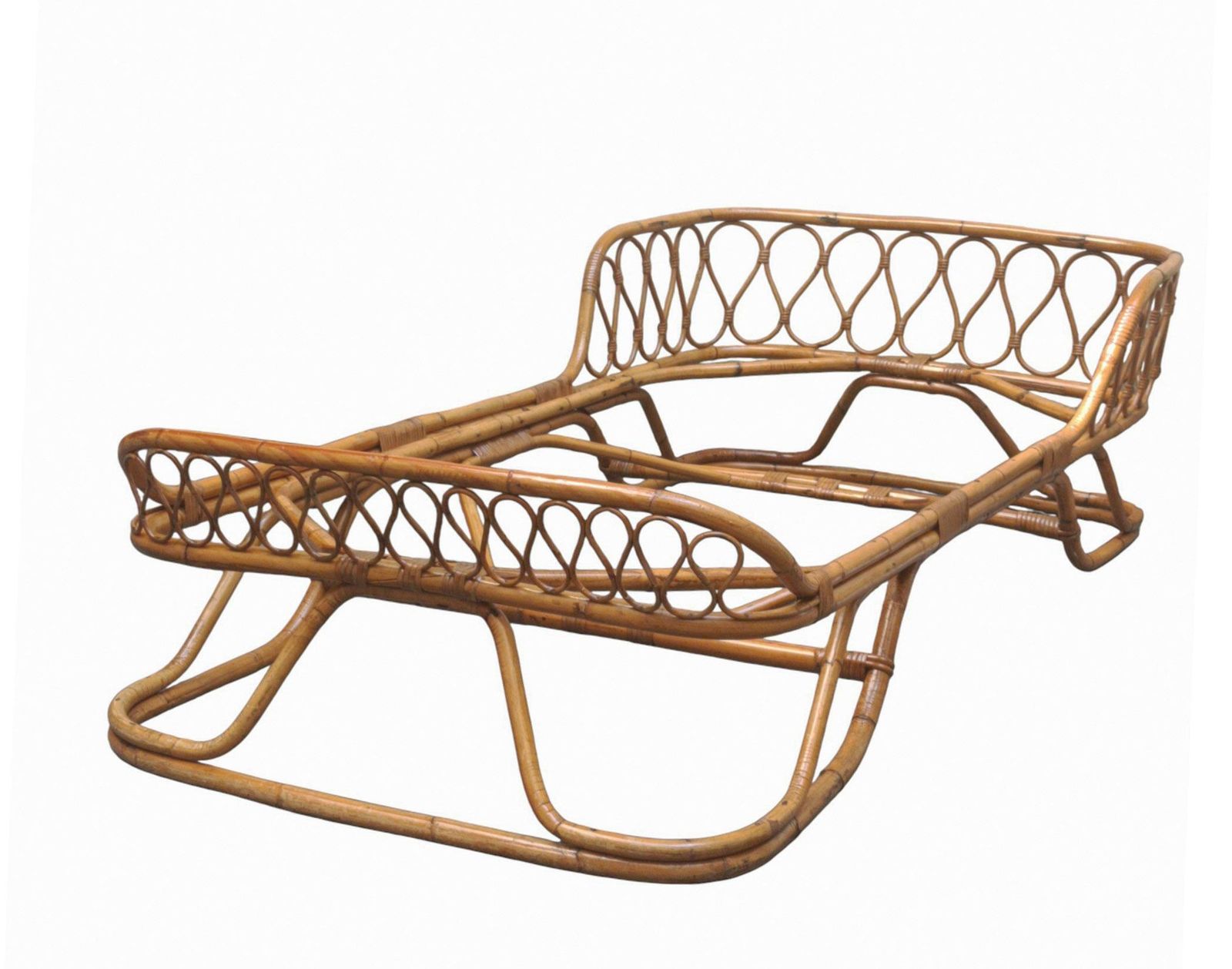 Tito Agnoli Attr. Daybed In Rattan E Bambu' Intrecciati, Italia 1960s photo furniture