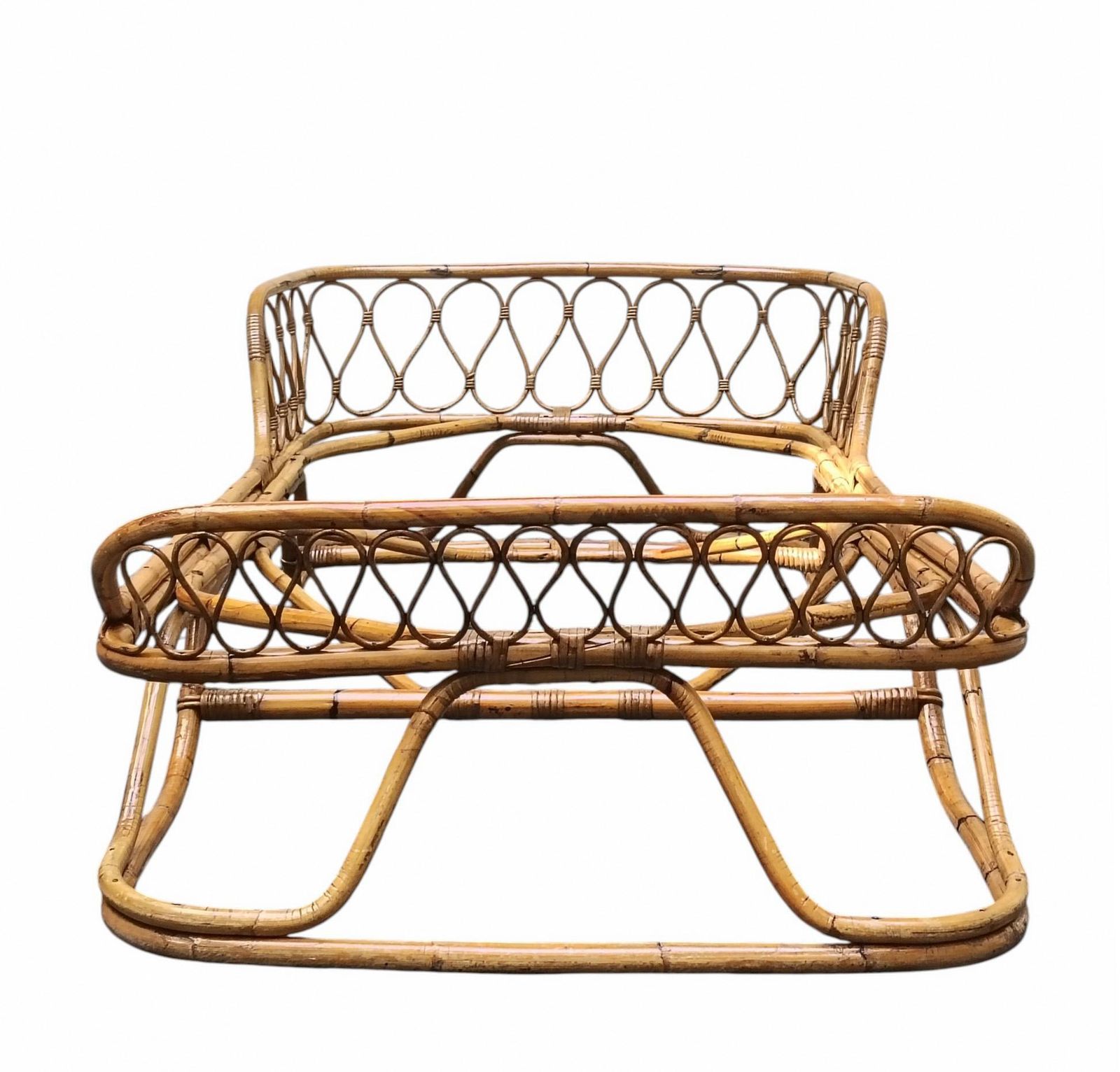 Tito Agnoli Attr. Daybed In Rattan E Bambu' Intrecciati, Italia 1960s photo Furniture