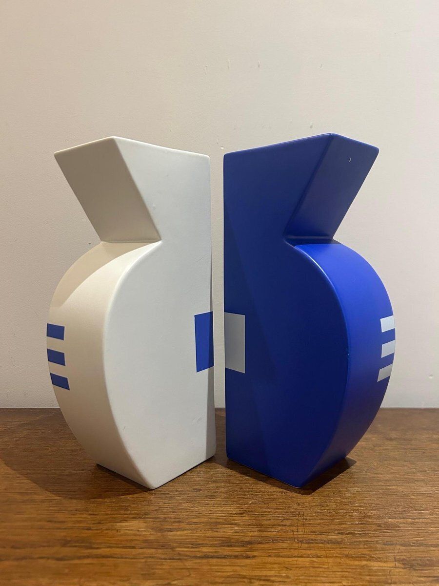 Postmodern Ceramic Vases, 1980s, Set Of 2 photo 593.0