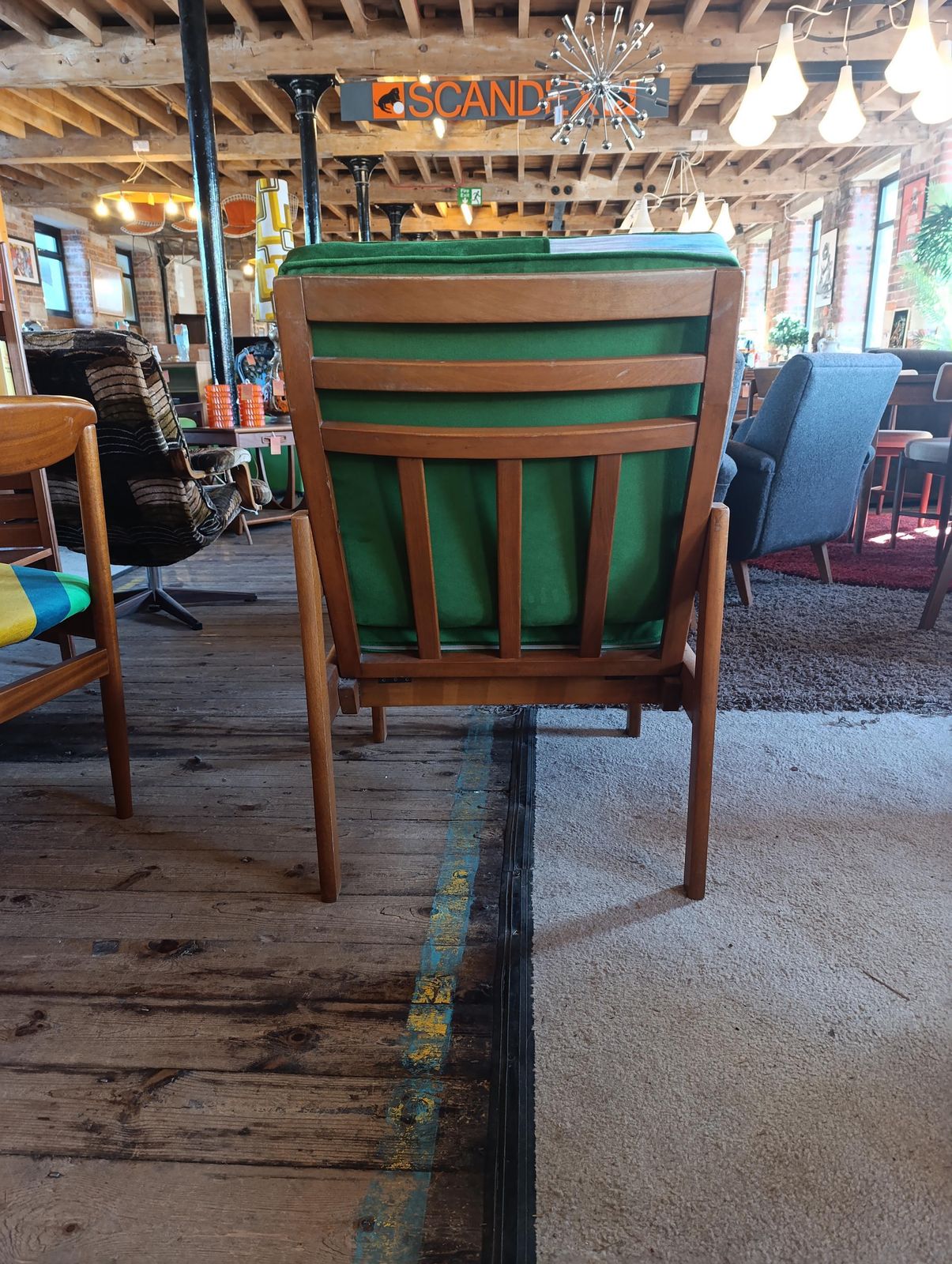 1960s Centa Lounge Armchair | Solid Teak Frame | Newly Upholstered In Green Velvet photo vinterior