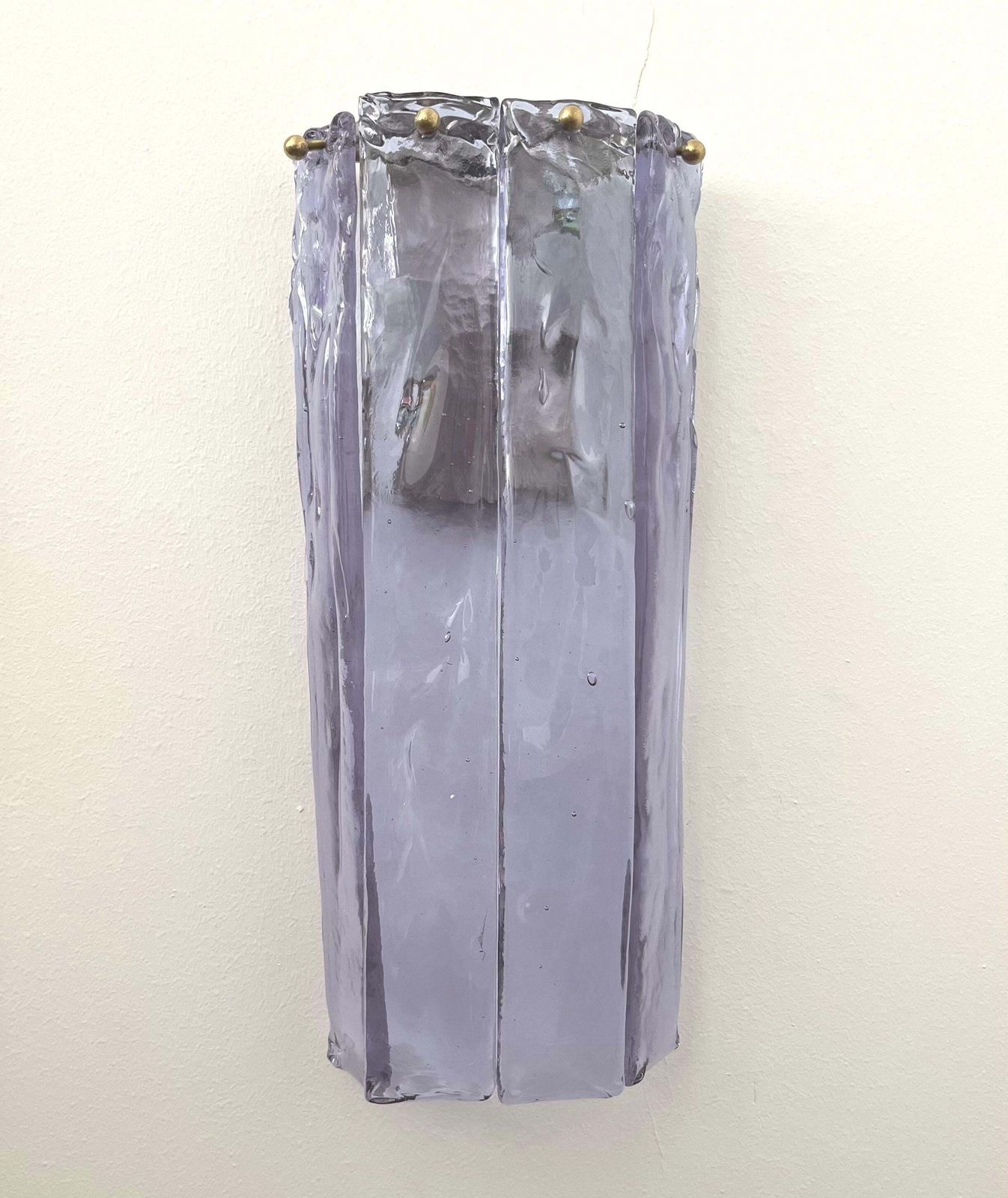 Italian Mid Century Lilac Murano Set Three Of Of Wall Sconces By Mazzega, 1970s photo 2913.0