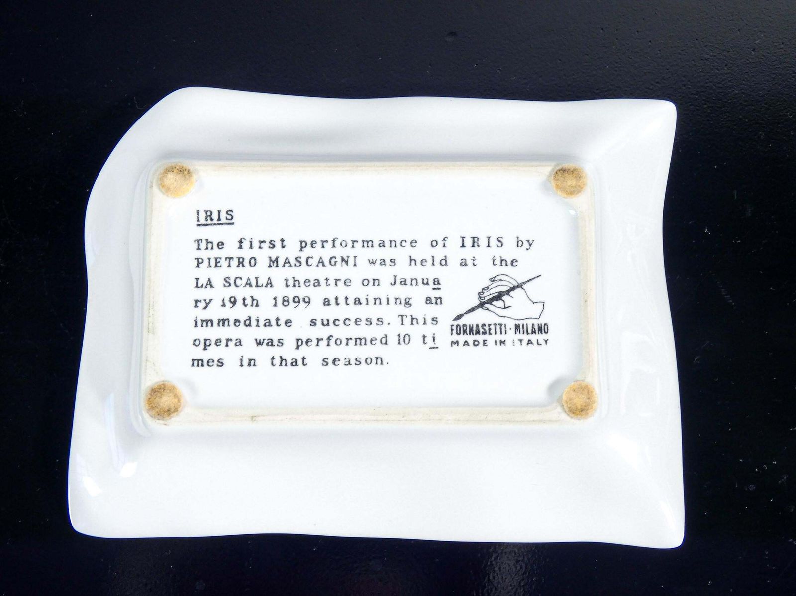 photo furniture Fornasetti Design Ashtray Saucer, Iris, Pietro Mascagni. Italy, 70s