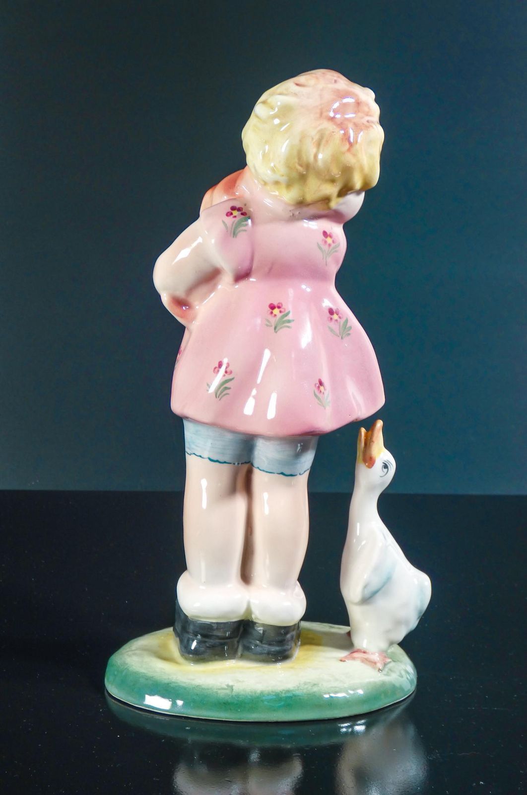 Porcelain Sculpture "Little Girl With Goose," Tarcisio Tosin For La Freccia. 1930s photo vintage