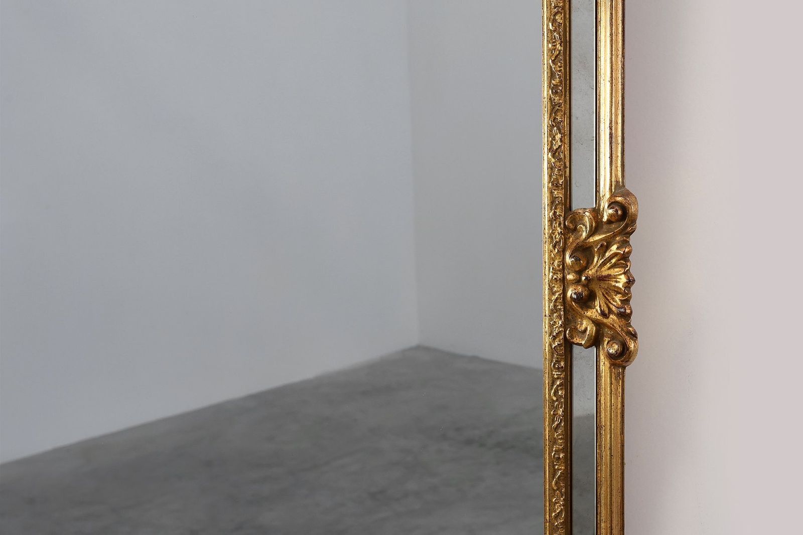 Mid Century Rectangular Gilt Mirror From Deknudt, Belgium, 1980s photo vintage