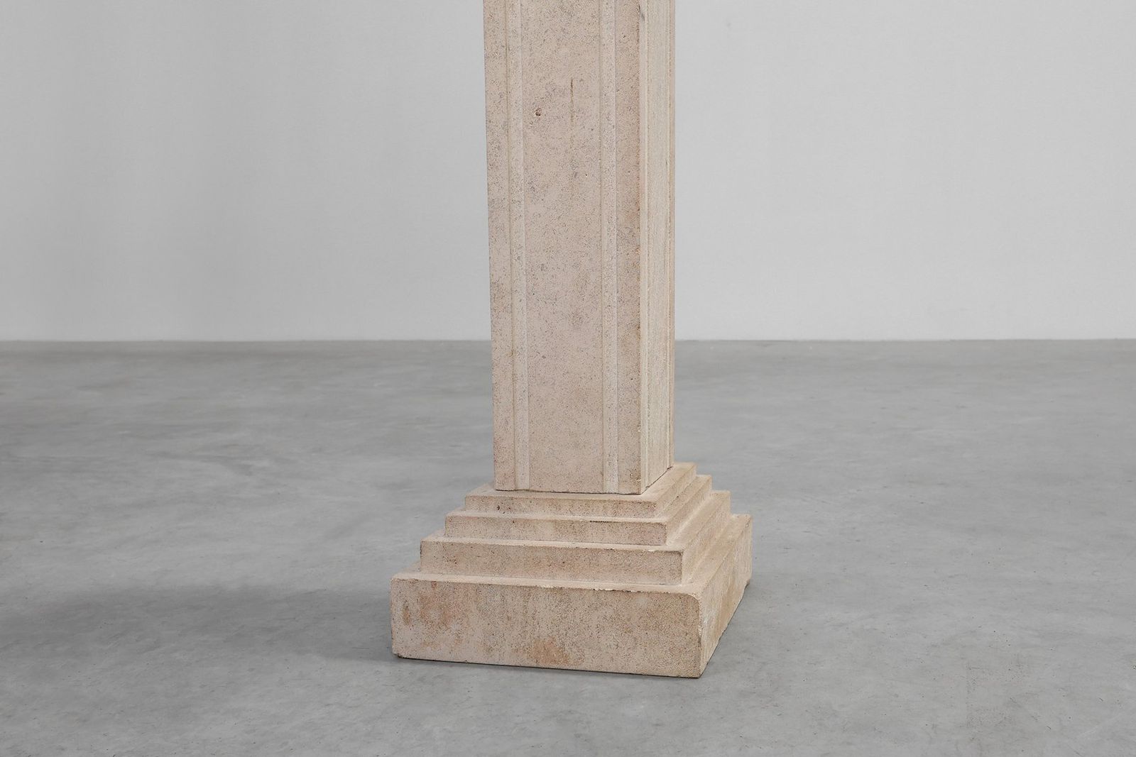 photo furniture Mid Century Console In Beige Stone, France, 1960s