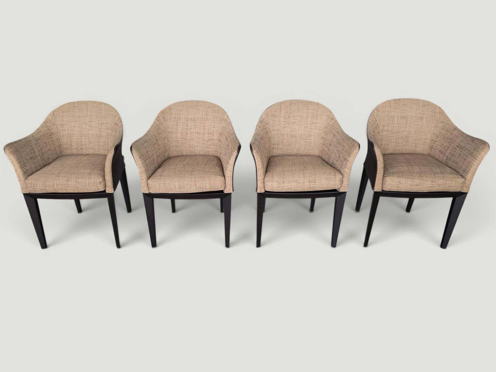 Set Of 4 Giorgetti “Normal” Armchair By Massimo Scolari, Leather & Fabric, Italy photo 5123.0