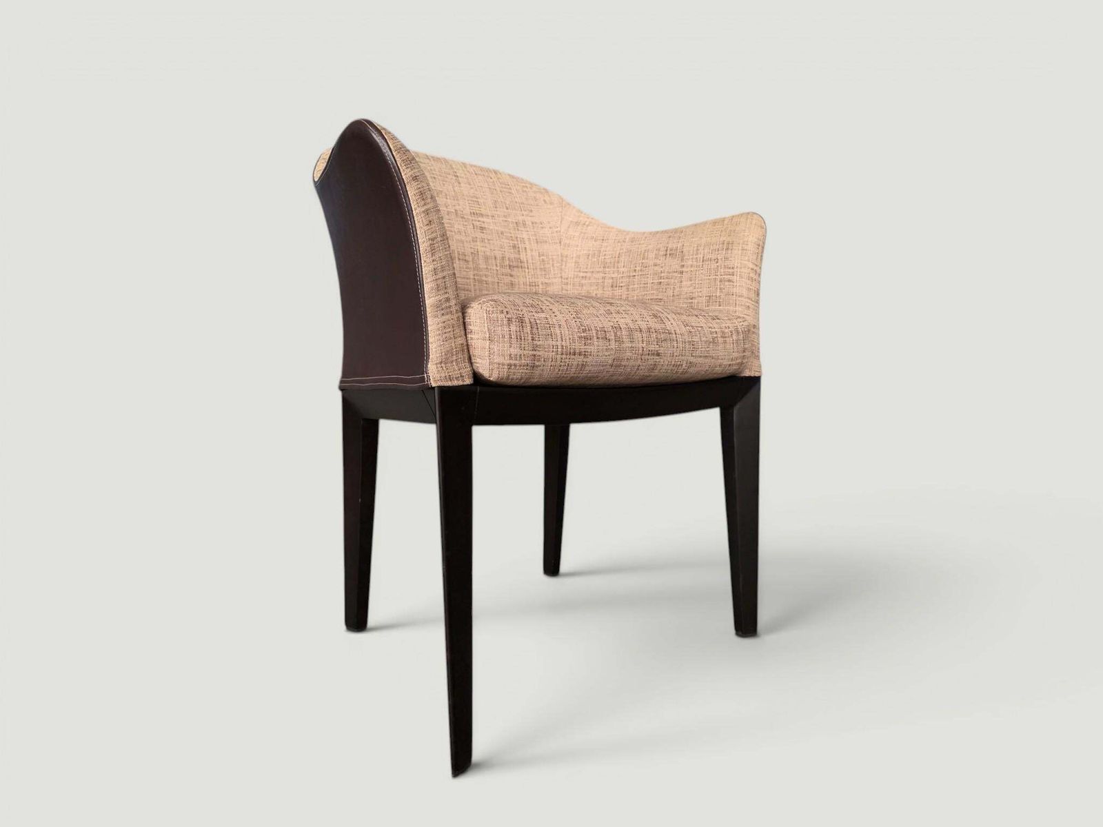 photo buy Set Of 4 Giorgetti “Normal” Armchair By Massimo Scolari, Leather & Fabric, Italy