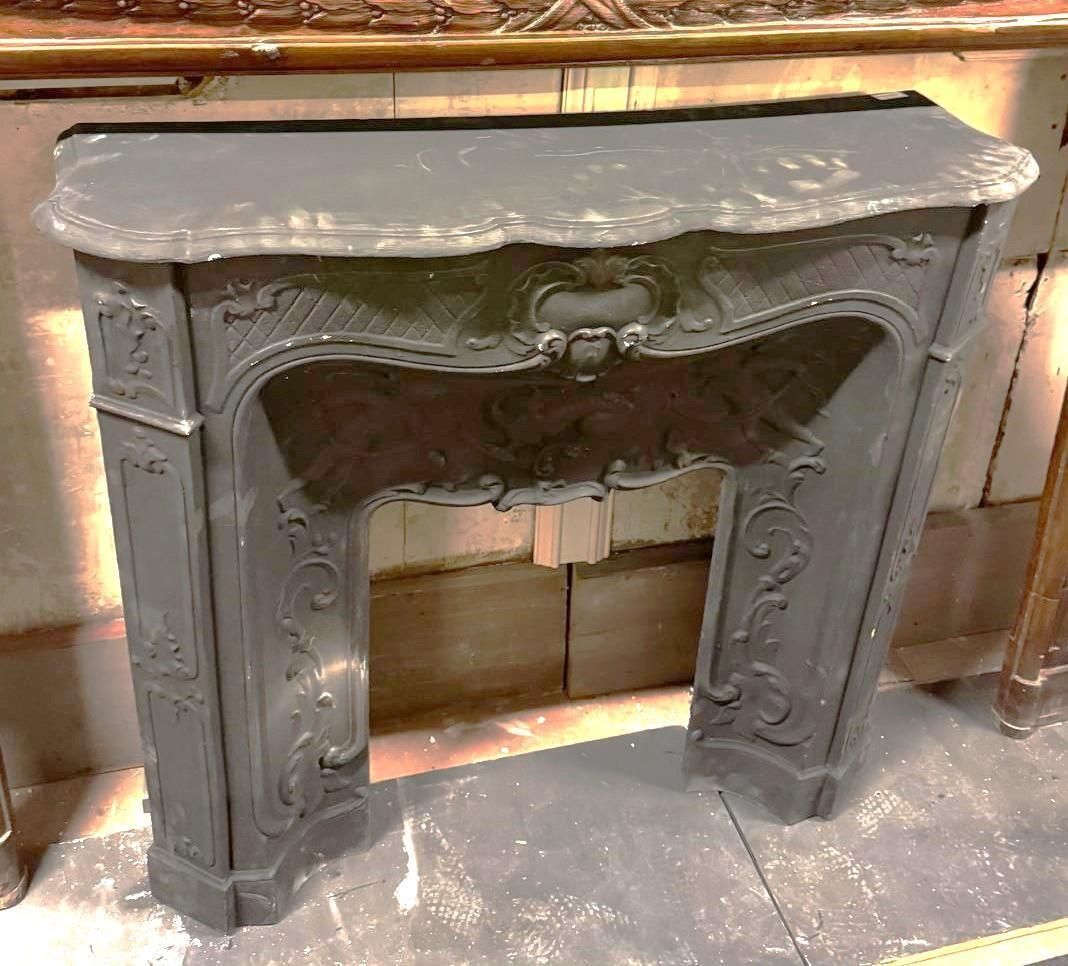Carved Cast Iron Chimney Frame Complete With Counter Hearth, Italy photo Home Fixtures