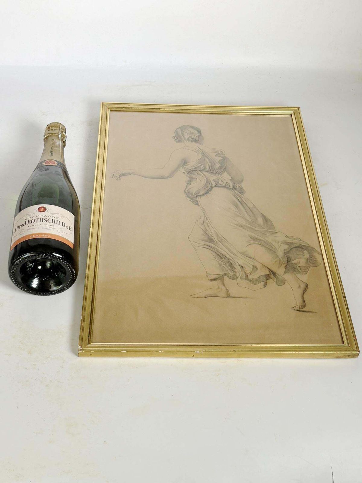 Framed Drawing Of A Woman, Signed, France, 19th photo for sale