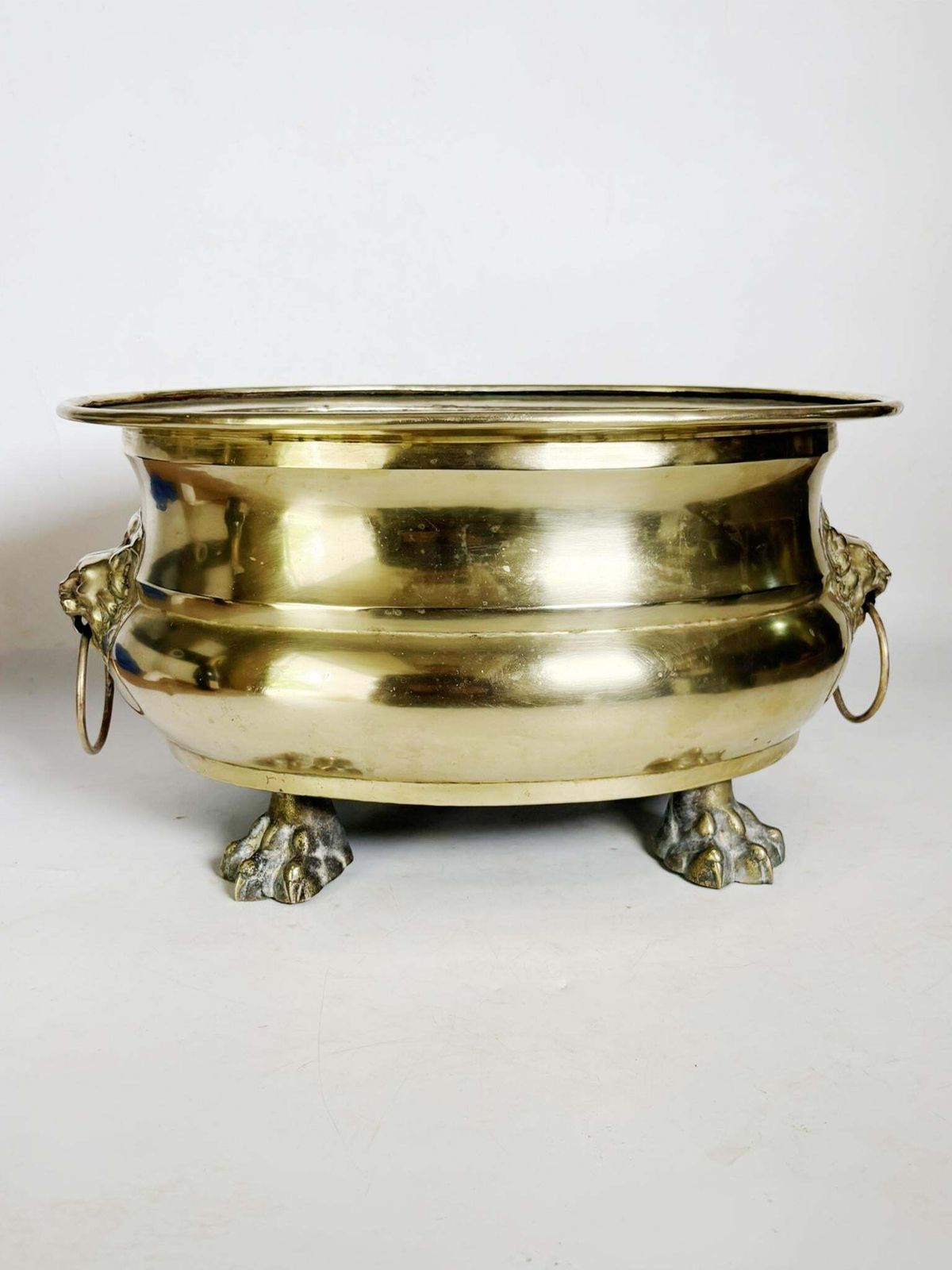 Champagne Cooler Plant Stand, Brass, France, 1950 photo for sale