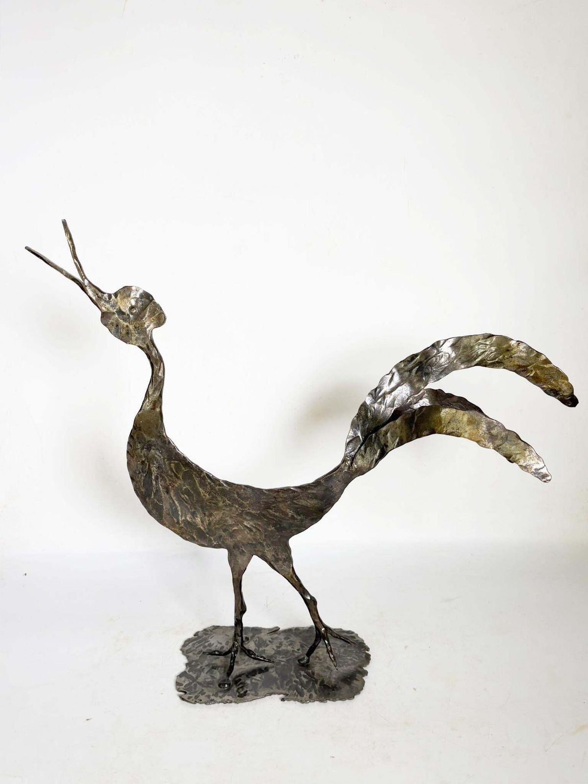 Metal Rooster Sculpture, Signed, France, 1970 photo furniture