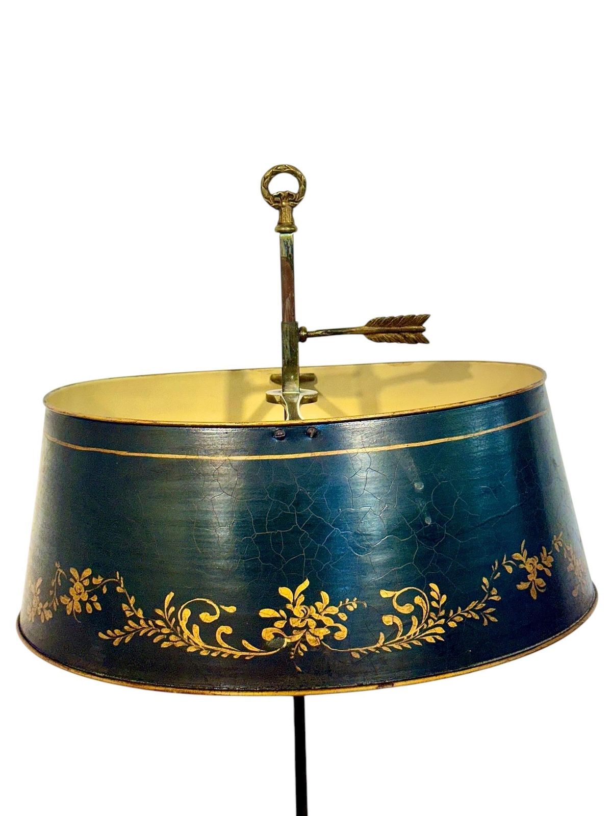 19th Century French Gilt Bronze Bouillotte Lamp With Tole Shade photo Lighting