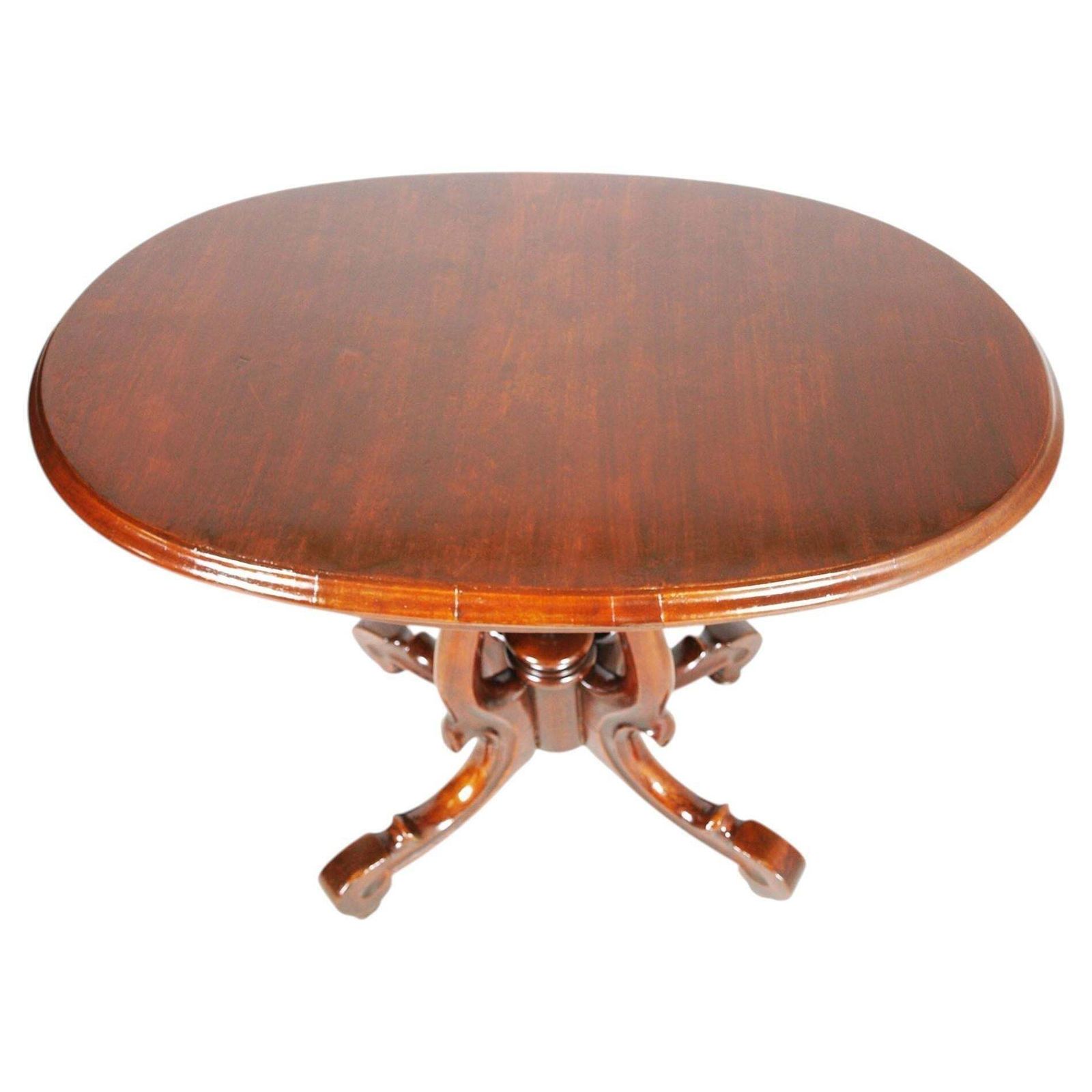 Italian 1930s Oval Walnut Gueridon Table Paolo Buffa Style, Cantù, Sculptural photo for sale