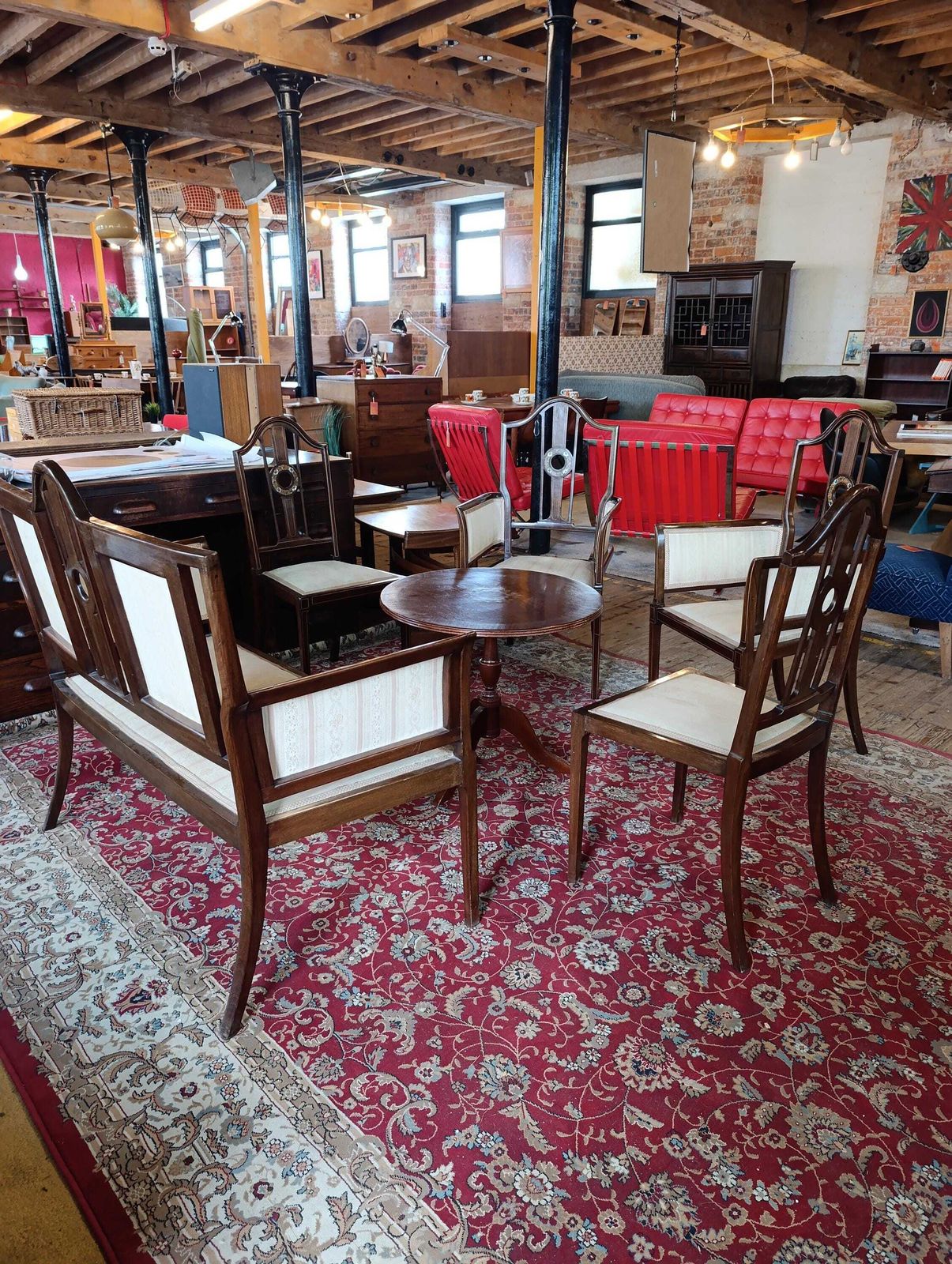 Edwardian Mahogany Salon Suite | Mother Of Pearl Inlay | Early 20th Century photo furniture