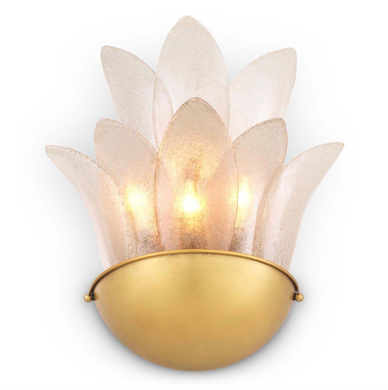 Pair Of Wall Lamps Antique Brass And Light Smoke Glass photo buy
