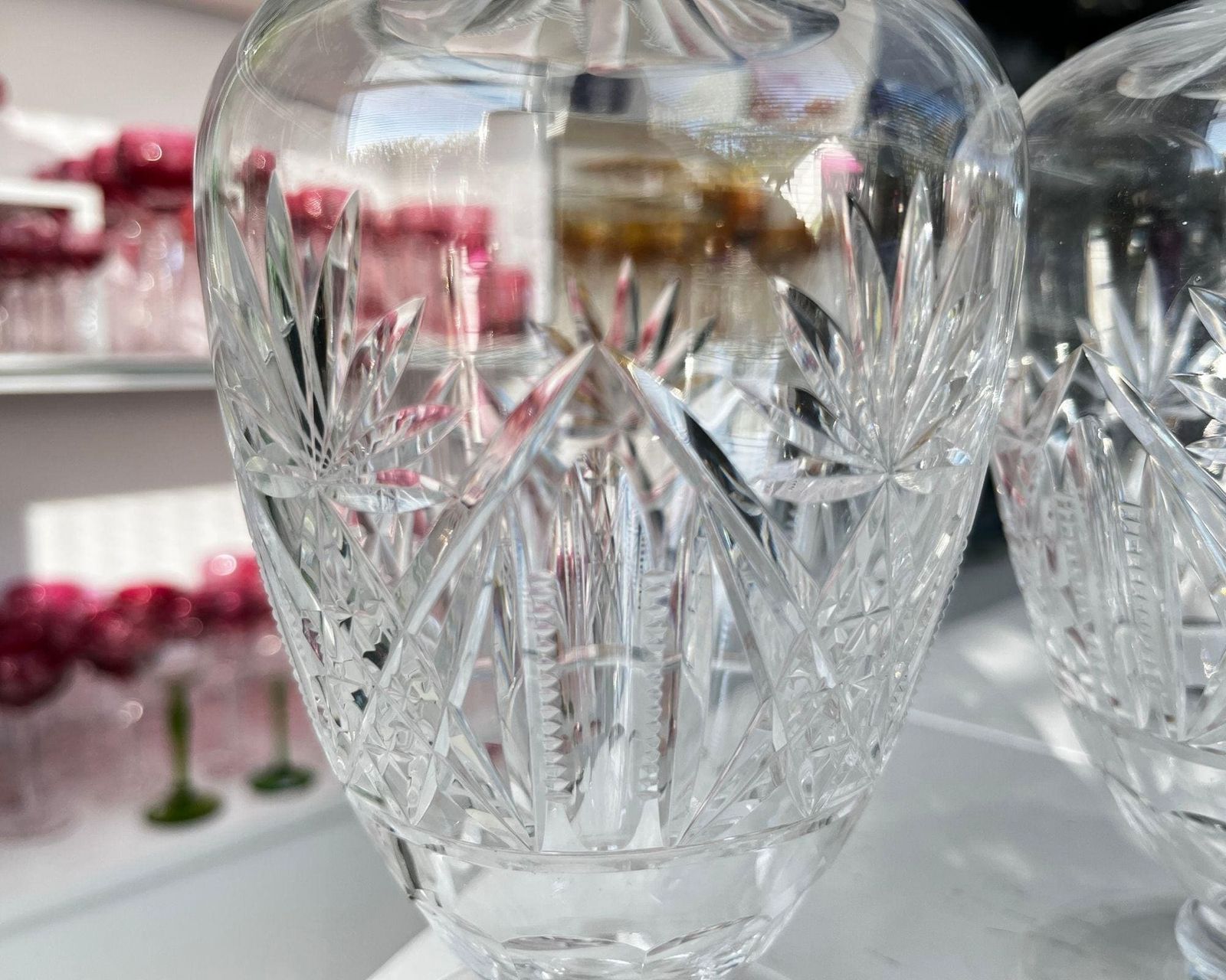 Carafes à whisky Val Saint Lambert, Art déco, lot de 2 pièces photo for sale