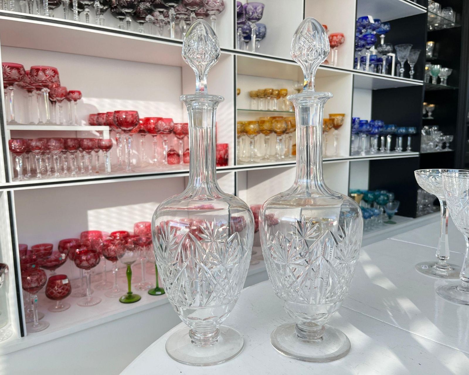 Carafes à whisky Val Saint Lambert, Art déco, lot de 2 pièces photo Décoration
